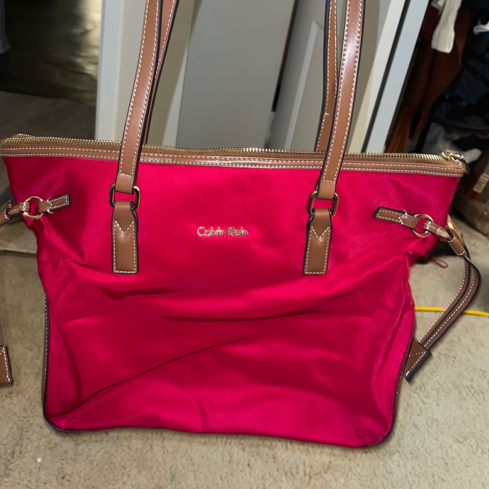 Calvin Klein Red Tote Bag